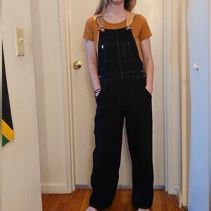 HUF Black Women's Denim Overalls - Casual Utility Style- SAMPLE